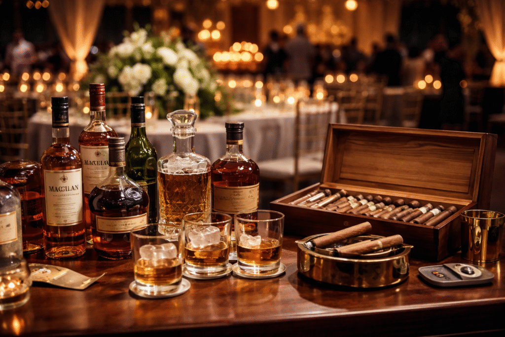 Whiskey & Cigar Bar for Wedding