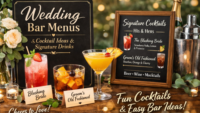 Wedding Bar Menus