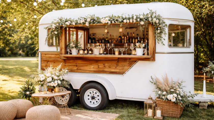 bar on wheels for wedding