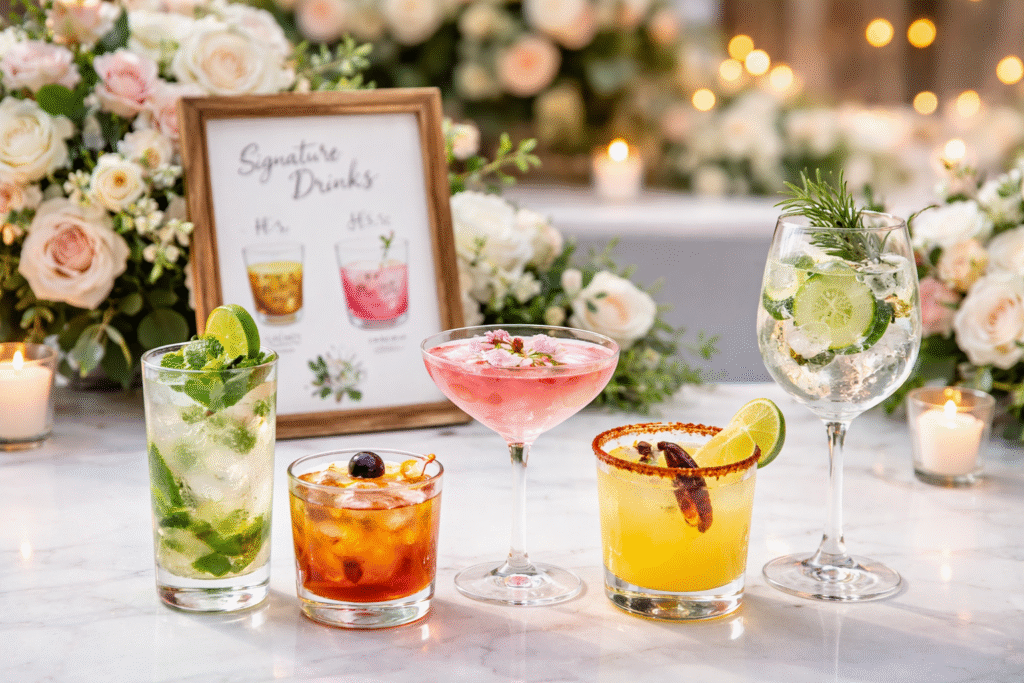Custom Cocktail Menus for Wedding