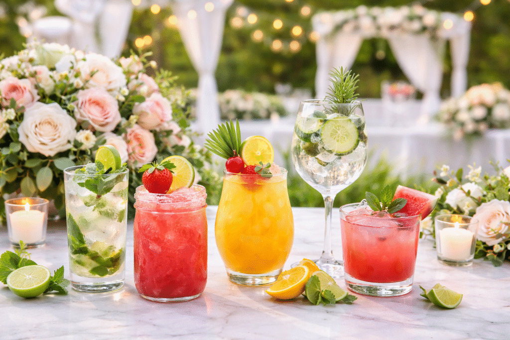 Summer cocktails for wedding bar menu