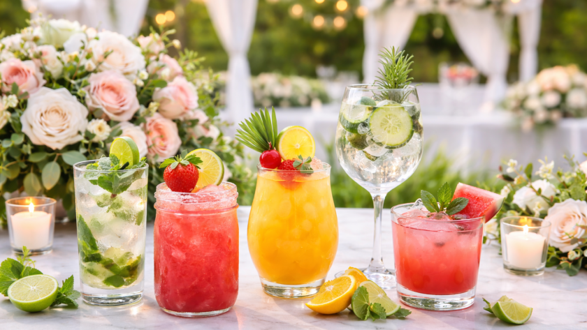 Summer cocktails for wedding bar menu