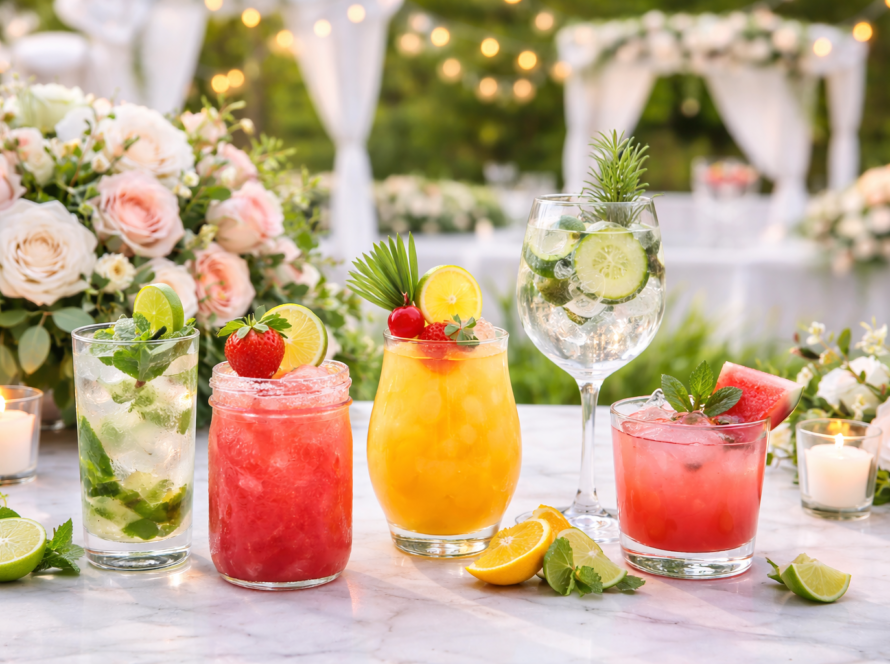 Summer cocktails for wedding bar menu